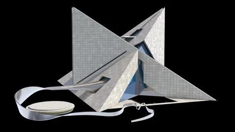 Futuristic Triangular 3D Architecture Ilustração Stock