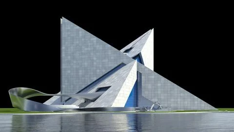 Futuristic Triangular 3D Architecture 스톡 일러스트