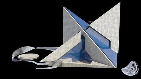 Futuristic Triangular 3D Architecture Stock Illustration