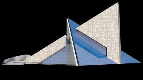 Futuristic Triangular 3D Architecture Ilustração Stock