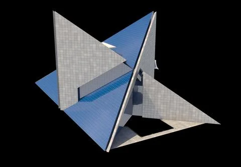 Futuristic Triangular 3D Architecture Illustrazione stock