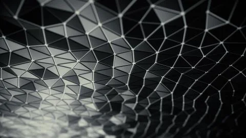 Futuristic triangular black plates ceiling, 3D rendering Stock Illustration