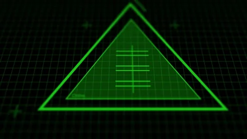 Futuristic Triangular Generic HUD Element for Science Fiction Cutaway Stock Footage 345666050