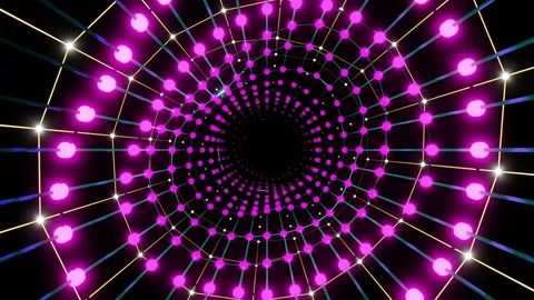 Futuristic tunnel animation,Seamless Loop, Abstract animation, Purple and black Stock Footage 268438683