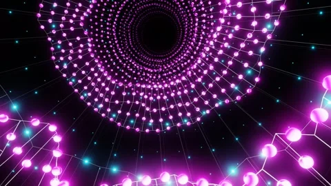 Futuristic tunnel animation,Seamless Loop, Abstract animation, Purple and black Stock Footage 268438976