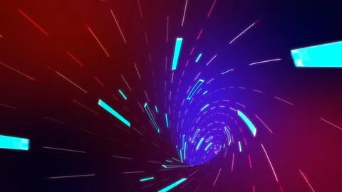 Futuristic tunnel background with digital technologies 库存插图