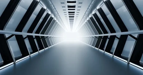 Futuristic Tunnel with Bright Light looping animation Stock Footage 318851391