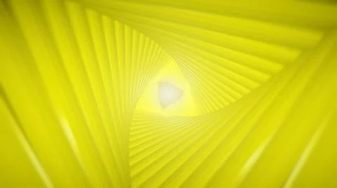 Futuristic tunnel consisting of twisted triangles. At the end of the flash... Stock Photos