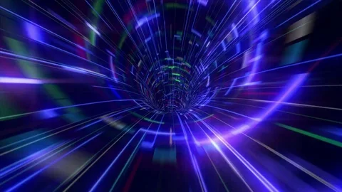 Futuristic Tunnel Flight Stock Footage 80992004