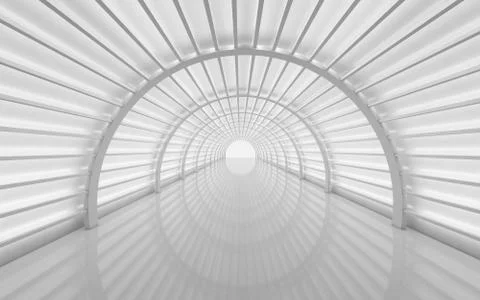 Futuristic tunnel, interior design. Future background, business, sci-fi or sc Illustrazione stock