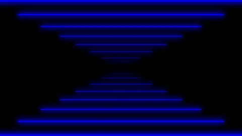 Futuristic tunnel motion effect with glowing blue bars Stock Footage 314401130