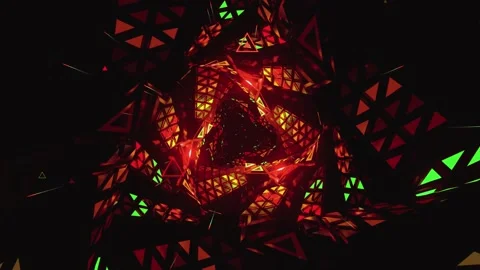 Futuristic tunnel in orange Vj Loop Stock Footage 234228092