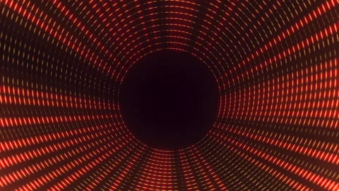Futuristic tunnel of red light streaks forming abstract digital data vortex Stock Footage 334140464