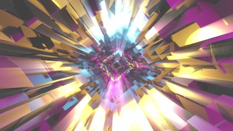 Futuristic tunnel ride 3D Stock Footage 138412959
