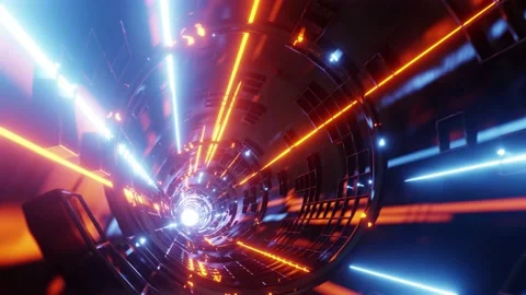 Futuristic tunnel video loop Stock Footage 165600074