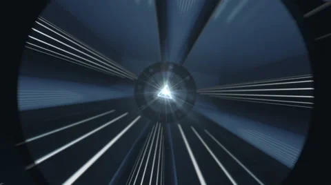 Futuristic Tunnels Loop – Turning Dark Blue Metal Stock Footage 55690570