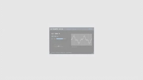 Futuristic UAV Telemetry HUD Data Panel Stock Footage 334690371