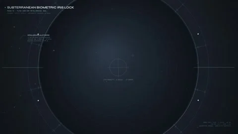 Futuristic UI biometric iris lock opening with scanning graphics 스톡 동영상 347105577