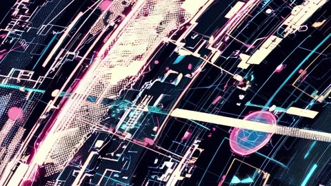 Futuristic UI control integrated with UI pulses and HUD signals Video stock 309543115