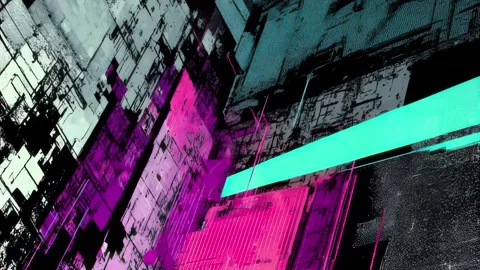 Futuristic UI control with signal flickers and flow lines Video stock 309538019