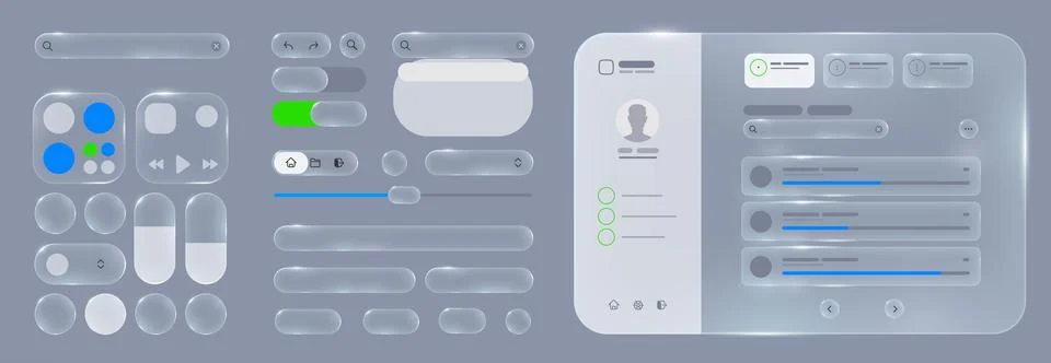 Futuristic UI Design with Glassmorphic Elements Illustrazione stock