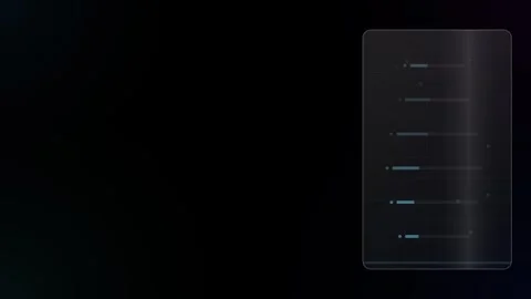 Futuristic UI elements with progress bars and data visualization on dark ba.. Stock Footage 346660121