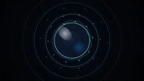 Futuristic UI Radar Screen with Digital Data and Abstract Blue Glow Stock Footage 347562057