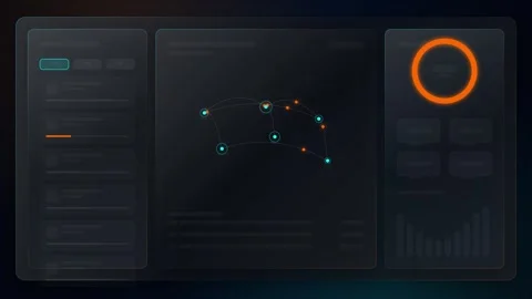 Futuristic UI Skeleton Loading Animation with Data Visualization Stock Footage 347820546