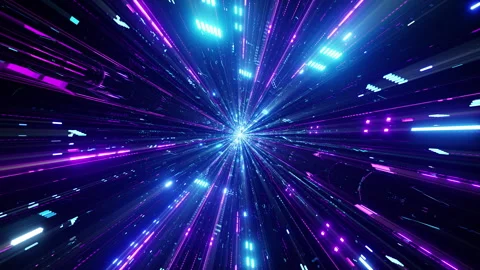Futuristic Ultraviolet Sci-Fi Motion Tunnel Stock Footage 263294980