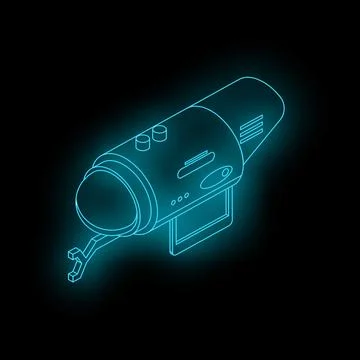 Futuristic underwater vehicle exploring deep ocean depths with glowing neon.. Stock Illustration