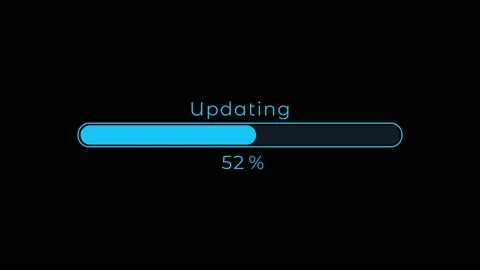 Futuristic Updating Progress Bar 0-100 Animation on Black Background 4K Stock Footage 153834928