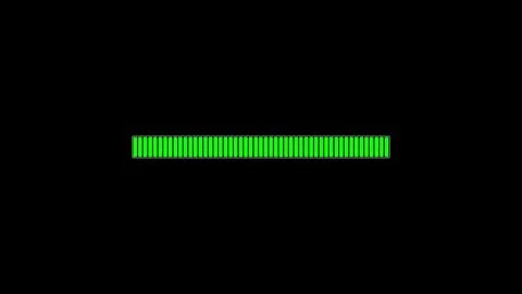 Futuristic uploading progress bar isolated on black background. Progress load Stock Illustration