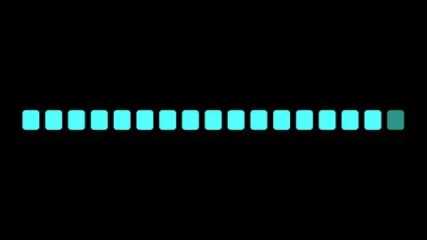 Futuristic uploading progress bar isolated on black background. Progress lo.. Stock Illustration