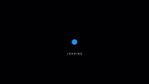 Futuristic uploading progress bar isolated on black background. 3D animation. Stock Illustration