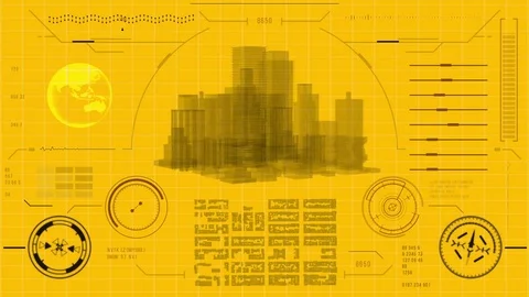 Futuristic urban navigation map user interface Stock Footage 84989495