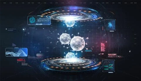 Futuristic user interface. 3d illustration.HUD. Hi-tech futuristic display Illustrazione stock