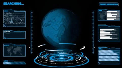 Futuristic user interface dashboard for big data analytic in information chart Stock Illustration