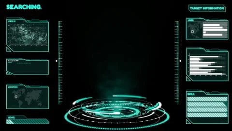 Futuristic user interface dashboard for big data analytic in information chart Stock Illustration