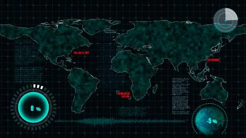 Futuristic user interface dashboard for big data analytic in information chart Stock Illustration