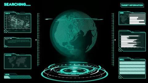 Futuristic user interface dashboard for big data analytic in information chart Stock Illustration