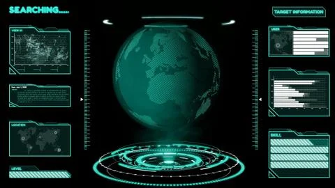 Futuristic user interface dashboard for big data analytic in information chart Stock Illustration