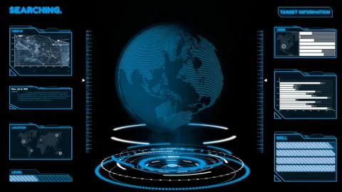 Futuristic user interface dashboard for big data analytic in information chart Stock Illustration