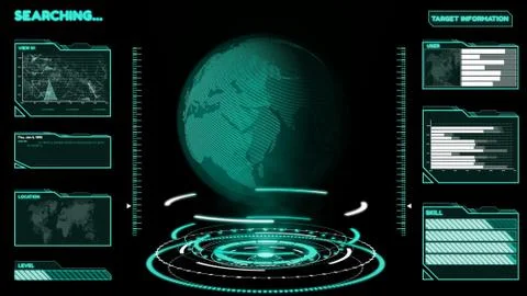 Futuristic user interface dashboard for big data analytic in information chart Stock Illustration