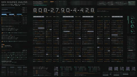 Futuristic User Interface Data Head Up Display Screen Background Stock Footage 130262044