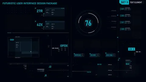 Futuristic user interface design element set 03 Illustrazione stock