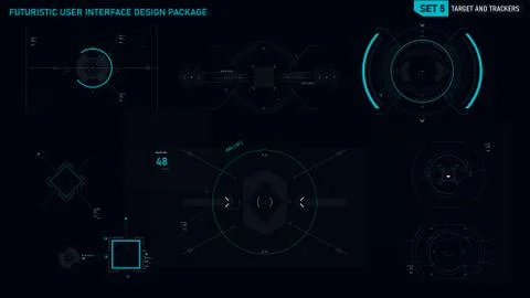 Futuristic user interface design element set 05 Illustrazione stock