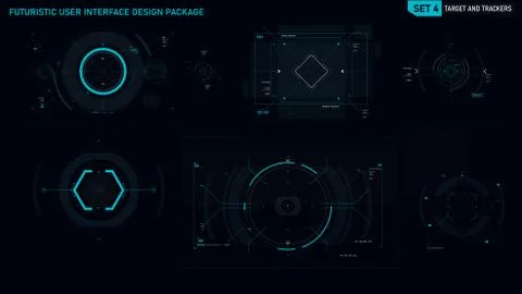 Futuristic user interface design element set 04 Illustrazione stock