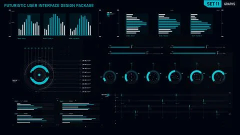 Futuristic user interface design element set 11 Illustrazione stock