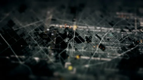 Futuristic User Interface Digital Map Head Up Display Screen Elements Stock Footage 201734429