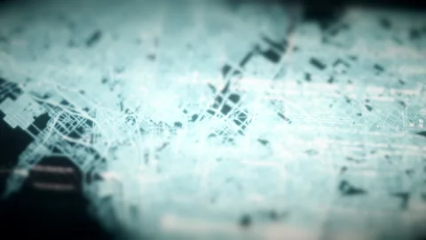 Futuristic User Interface Digital Map Head Up Display Screen Elements Stock Footage 201734491